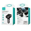 USAMS US-CC115 C21 fm-transmitter voor in de auto met dubbele USB-oplader, Bluetooth 5.0, 3,4 A, zwart