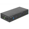 Delock 63309 externe industriële USB-hub, 4 x USB 3.0 Type-A, 15 kV ESD-bescherming, metalen behuizing, wandmontage mogelijk