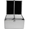 MEDIARANGE BOX76 - opbergbox - 300 discs - zilver - fleece - kunststof - hout - 120 mm - aluminium