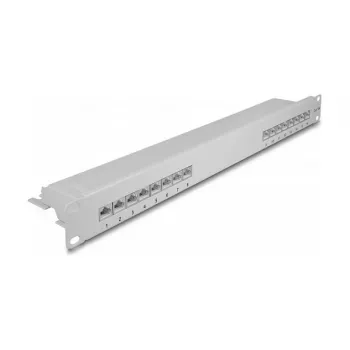 DeLOCK 19 inch patchpaneel 16 poorten Cat.6A 1HE grijs metaal rack