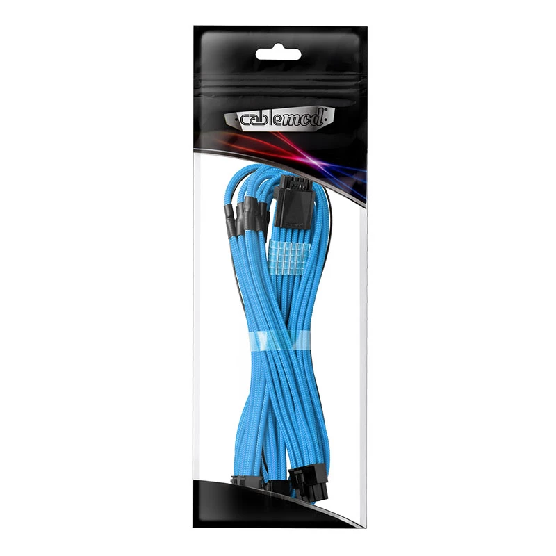 CableMod C-Series PRO ModMesh 12VHPWR naar 3x PCI-e kabel voor Corsair - 60 cm, lichtblauw