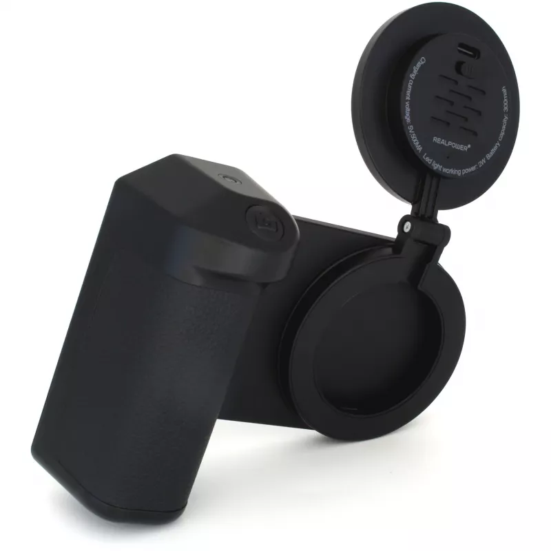 Selfielamp RealPower Selfie MagFree LED zwart wit ABS PU
