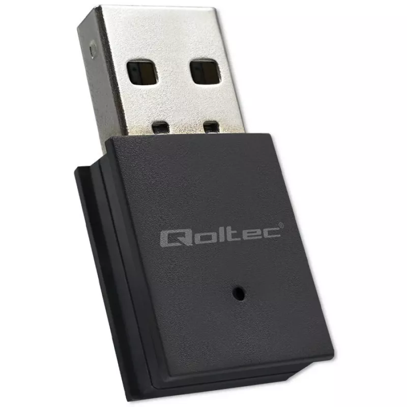 Compacte draadloze mini-USB-WLAN-adapter QOLTEC 57007 – single-band 2,4 GHz, tot 150 Mbit/s, interne antenne