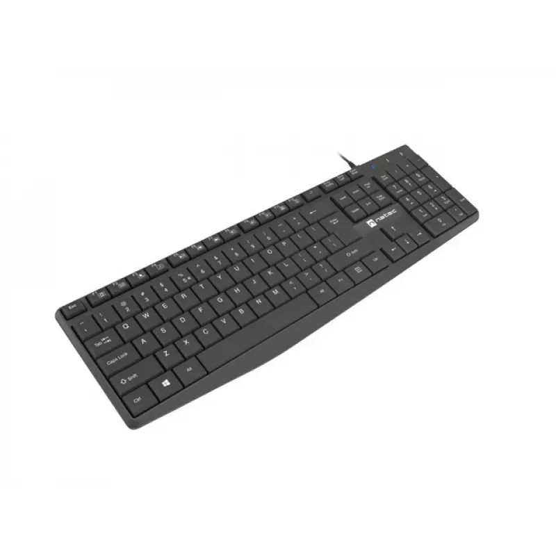 Bedrade full-size toetsenbord NATEC NAUTILUS NKL-1950 — USB, QWERTY US International, 105 toetsen, zwart