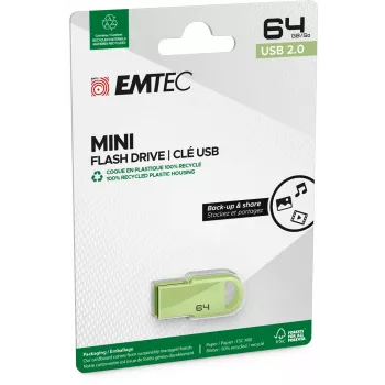 USB-flashdrive Emtec D250 Mini 64 GB USB Type-A 2.0 zwart