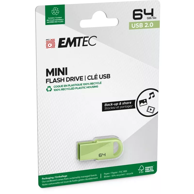 Emtec D250 Mini USB 2.0 flashdrive 64 GB, groen