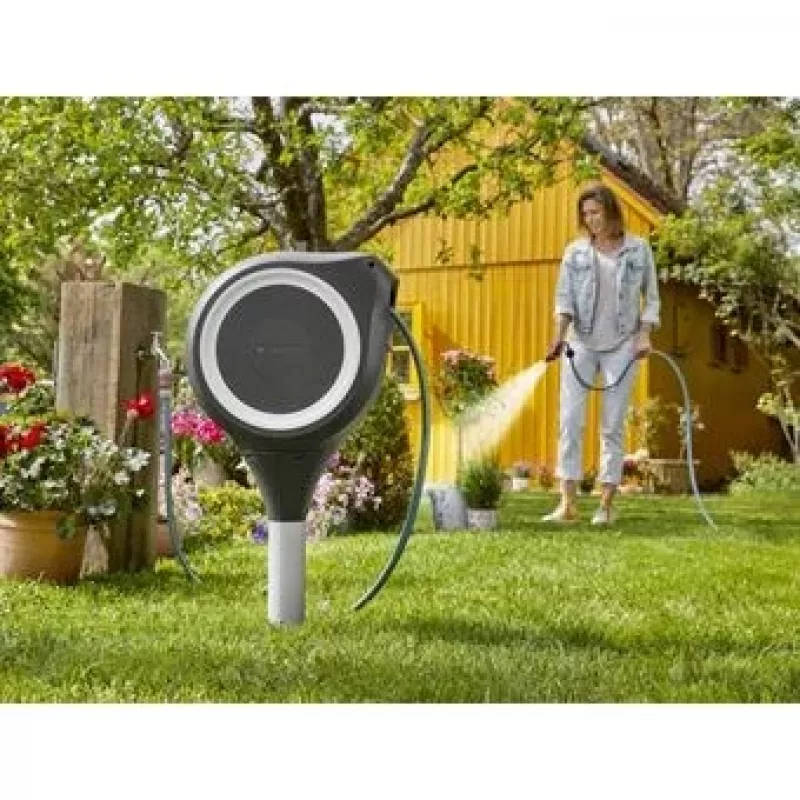 Vloerstand-trommel Gardena RollUp Automatic zwart grijs
