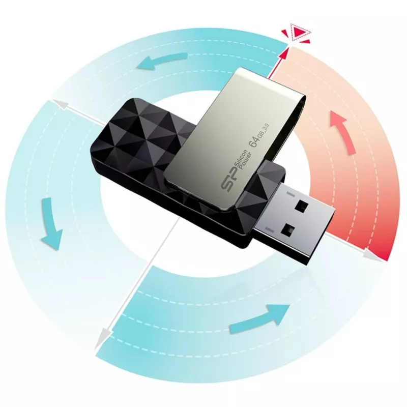 Silicon Power Blaze B30 USB-stick 64 GB USB Type-A 3.0 (3.1 Gen 1) zwart