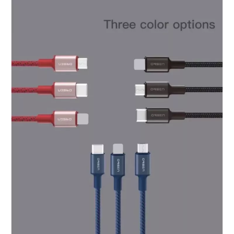 USB-kabel Orsen S9M A naar Micro USB 2.1A 1 m zwart