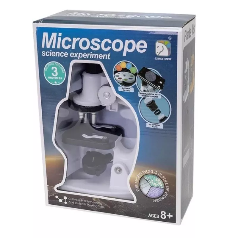 Microscoop Ascato 124582, 40x vergroting, LED-verlichting, onderwijs- en laboratoriummicroscoop