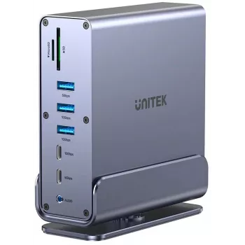 Dockingstation Unitek D1135AGY01 DisplayLink-adapter triple-4K-ondersteuning, 15-in-1, 15W PD-vermogen