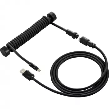 Sharkoon SGK50 Aviator spiraalkabel voor SKILLER SGK50, USB-A naar USB-C, 1,85 m, titanium/zwart