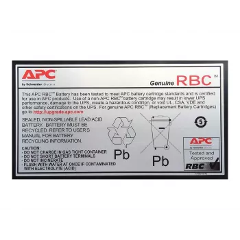 APC vervangende batterijcartridge APCRBC110 (OEM), lood-accu verzegeld (VRLA), 1 stuk, 84 VAh, zwart, RoHS, 2,5 kg