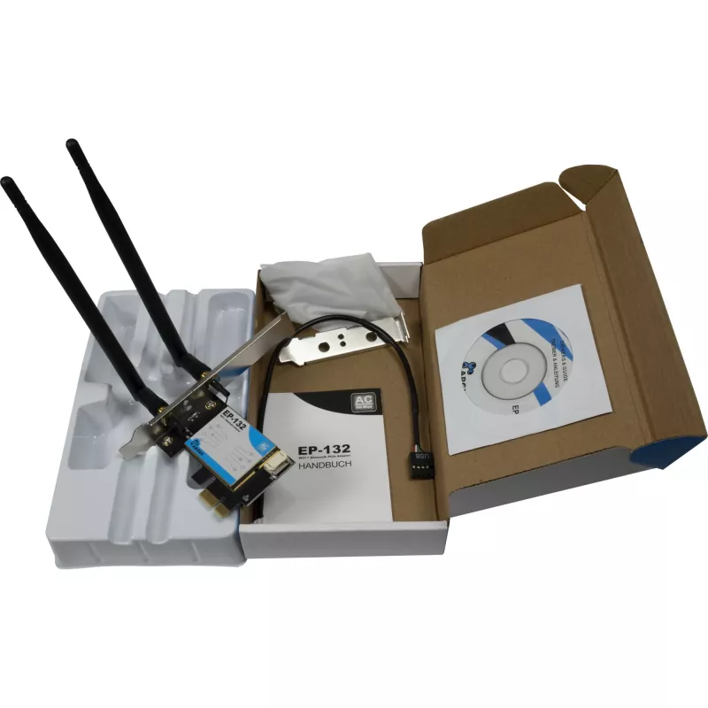 Draadloze USB-netwerkadapter INTER-TECH Argus EP-132, USB 2.0, Wi-Fi 5 (tot 600 Mbit/s)