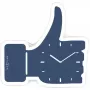 NeXtime klok 5185bl Mini Thumbs Up, 20,5x21, wand, blauw/zilver