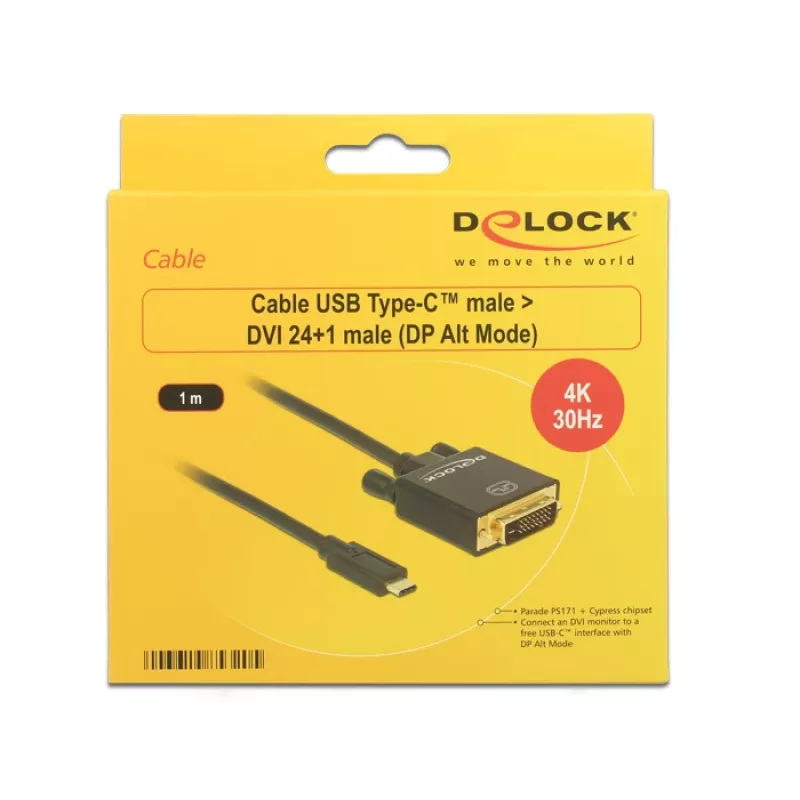 USB-C naar DVI-adapter DeLOCK 1m 85320