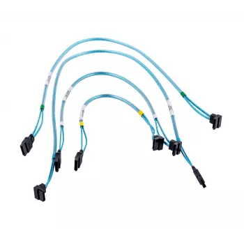 SATA-kabel Supermicro CBL-0186L 4x rond 0,56 m, SATA I, rechte stekker–stekker, zwart/blauw/wit