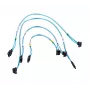 SATA-kabel Supermicro CBL-0186L 4x rond 0,56 m, SATA I, rechte stekker–stekker, zwart/blauw/wit