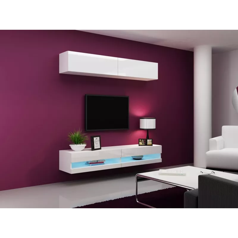 Cama woonkamerkastenset VIGO nieuw 10 wit/wit glanzend