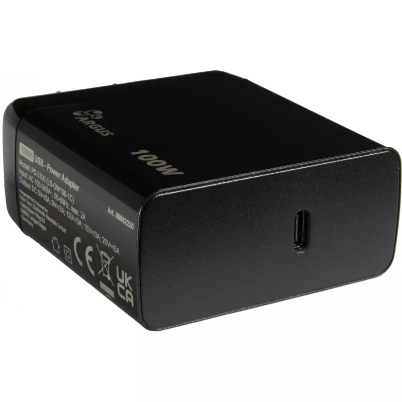 PD-oplader INTER-TECH PD-3100 100W USB-C zwart snelle voeding
