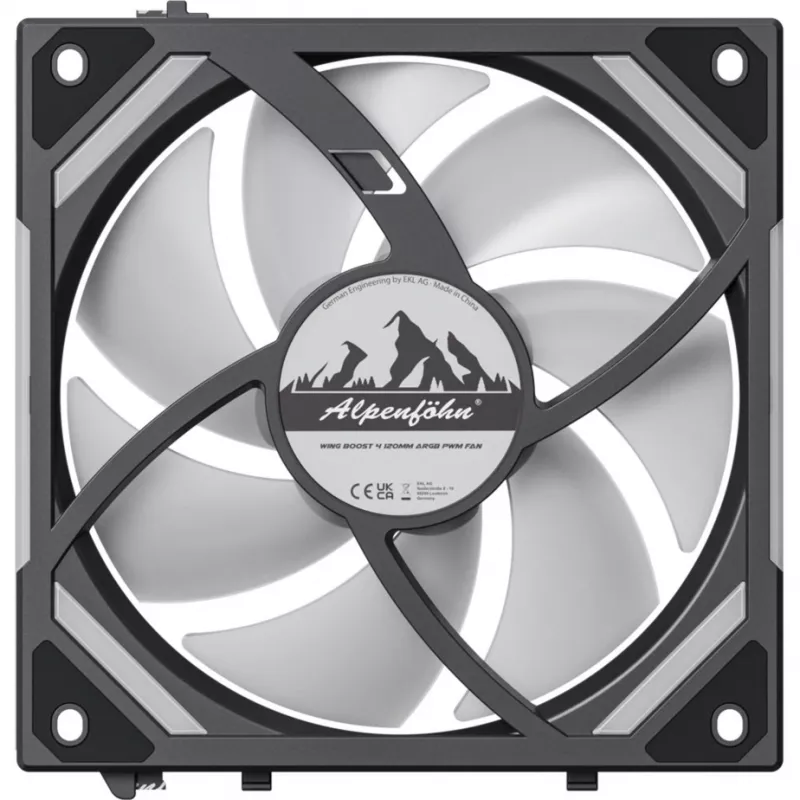 Alpenföhn Wing Boost 4 ARGB Reverse 120 mm behuizingsventilator - zwart