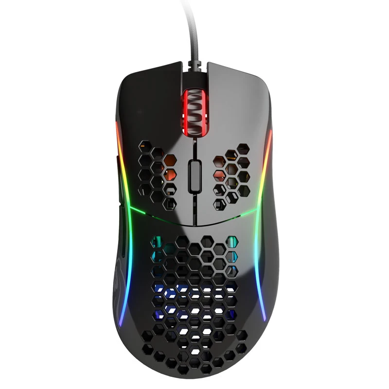 Glorious Gaming Glorious Model D muis glossy (zwart), rechtshandig, optisch, USB Type-A, 12000 DPI, 1 ms, zwart