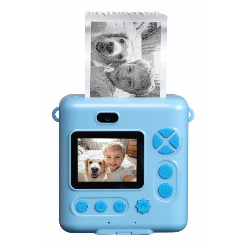 Denver KPC-1363BU kinder-instantcamera dino met thermische printer, 20 MP, blauw