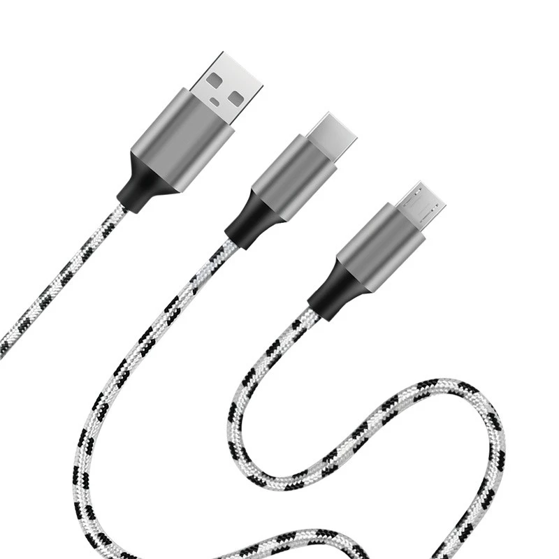 LogiLink CU0202 USB-kabel USB 2.0 1,2 m USB A USB C/Micro-USB A grijs