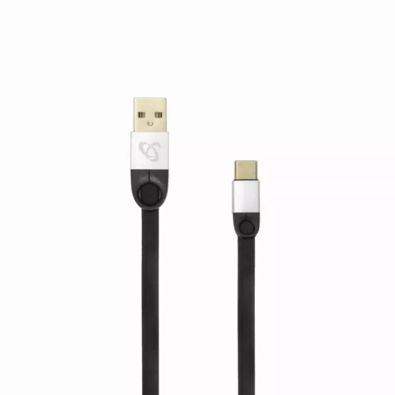 Sbox USB 2.0-Type-C/2.4A zwart/zilver 1,5 m