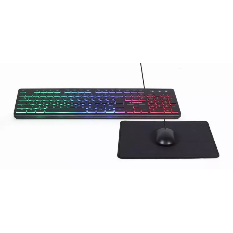 Bekabeld full-size toetsenbord met muis Gembird KBS-UML-01 — USB, QWERTY US, 104 toetsen, zwart