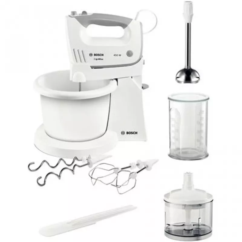 Bosch MFQ36490 ErgoMixx Handmixer-set 450 W wit/grijs
