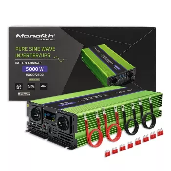 Qoltec Monolith voedingsadapter/omvormer auto 5000 W groen