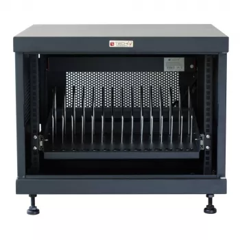 Rack-plank TECHLY 367652 kabelorganizer met 3M-kleefbevestiging, staal, 550×550×410 mm, zwart