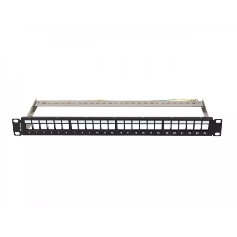 Patchpanel leeg 24 poorten 1U 19 inch FTP voor keystone-modules zwart