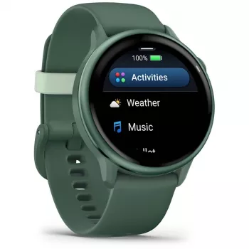 Smartwatch GARMIN vívoactive 6 – sporthorloge, 42 mm aluminium/polymeer behuizing, AMOLED 1,2 inch, GPS, 5 ATM, optische HR, SpO2, 8 GB, groen