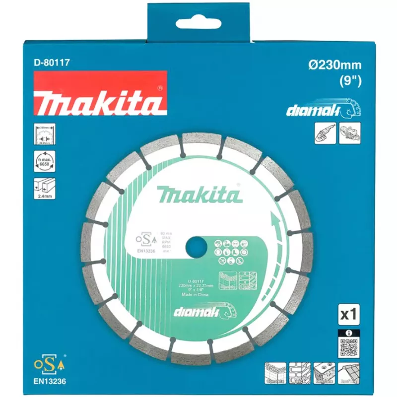 Diamantslijpschijf Makita D-80117 om te snijden, 230x22,23 mm