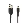 Gevlochten USB-C naar USB-A kabel 15cm zwart