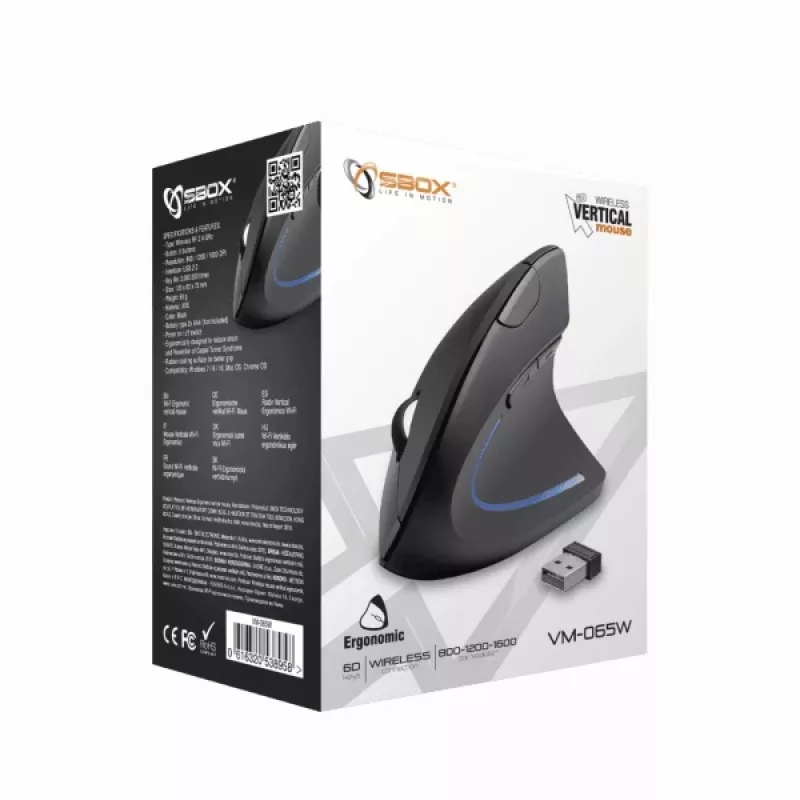 Sbox VM-065W verticale muis