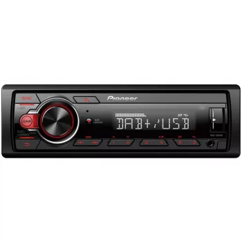Pioneer MVH-130DAB - zwart - rood - 1 DIN - 200 W - 50 W - Android - draaiknop
