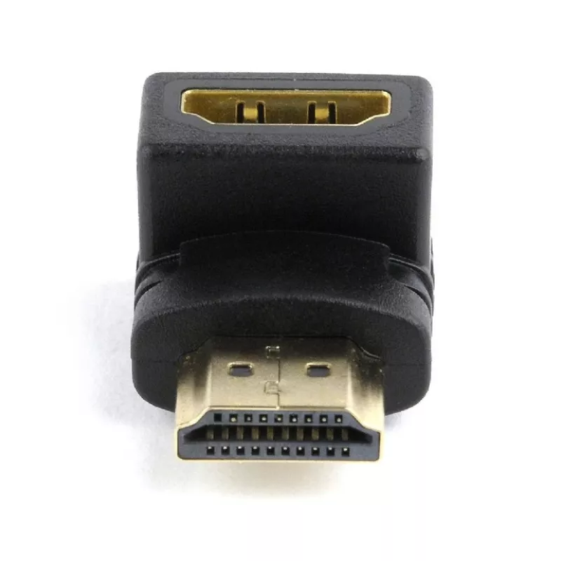 HDMI-adapter GEMBIRD A-HDMI90-FML, HDMI naar HDMI, haakse 90°-adapter, zwart