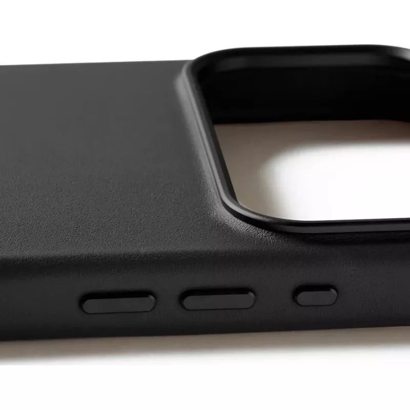 Mujjo Full Leather Case hoes voor iPhone 17 Pro Max zwart