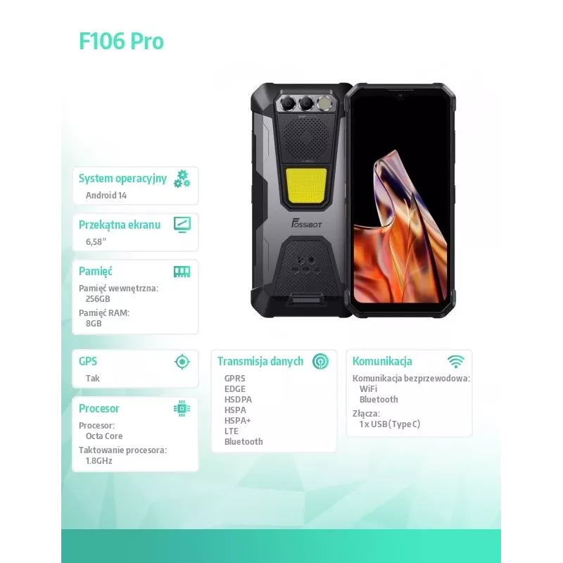Smartphone FOSSiBOT F106 Pro zwart