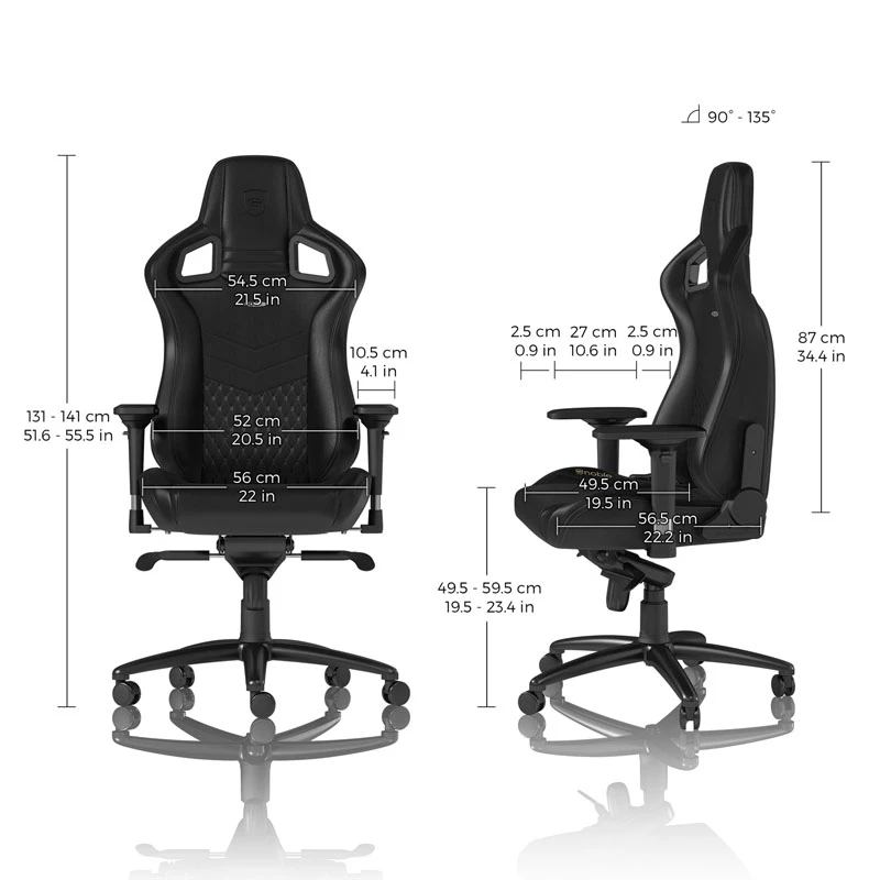 noblechairs EPIC echt leer gaming-stoel - zwart