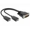Videokabeladapter DeLOCK 65354 DMS naar 2 x DisplayPort zwart