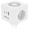 Stekkerdoos Kerg M02730 — 2 Type-F-stopcontacten, 3 USB-aansluitingen (USB-A + USB-C), 16 A 250 V~, 1,5 m kabel, wit