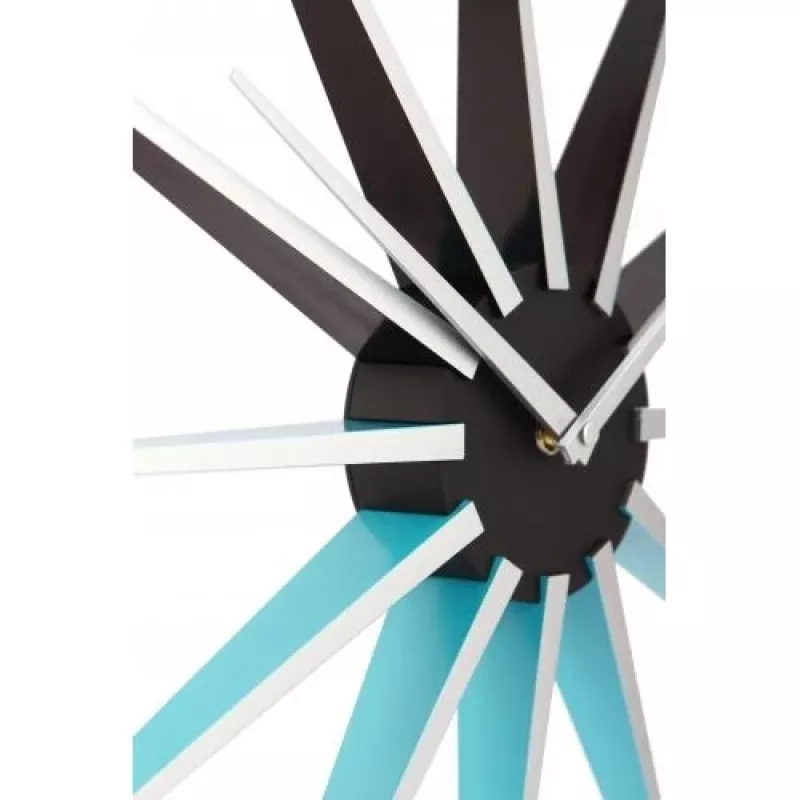 NeXtime klok 3051bl Nova, Ø50 cm, wand, zwart/blauw