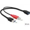 DeLOCK 83176 USB-kabel USB 3.2 Gen 1 0,3 m USB A naar 2 x USB A
