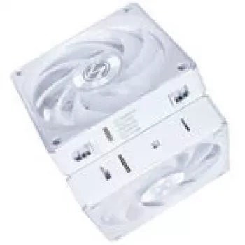 120mm Lian Li UNI FAN 12CL1W3W witte draadloze behuizingsventilator — 120mm, PWM-hub-compatibel, modulair