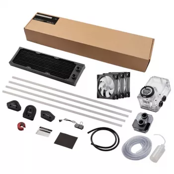 Vloeistofkoelset Phanteks EZ-Fit 360 D30-kit 12 cm zwart transparant