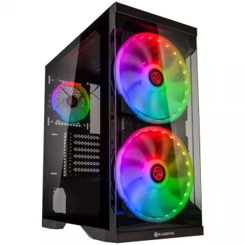 SILENOS PRO zwarte versie met ARGB-ventilator en gehard glas